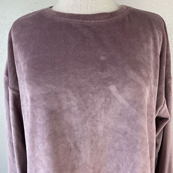32 Degrees Heat Mauve Velour Sweatshirt Size L EUC - Picture 2 of 6